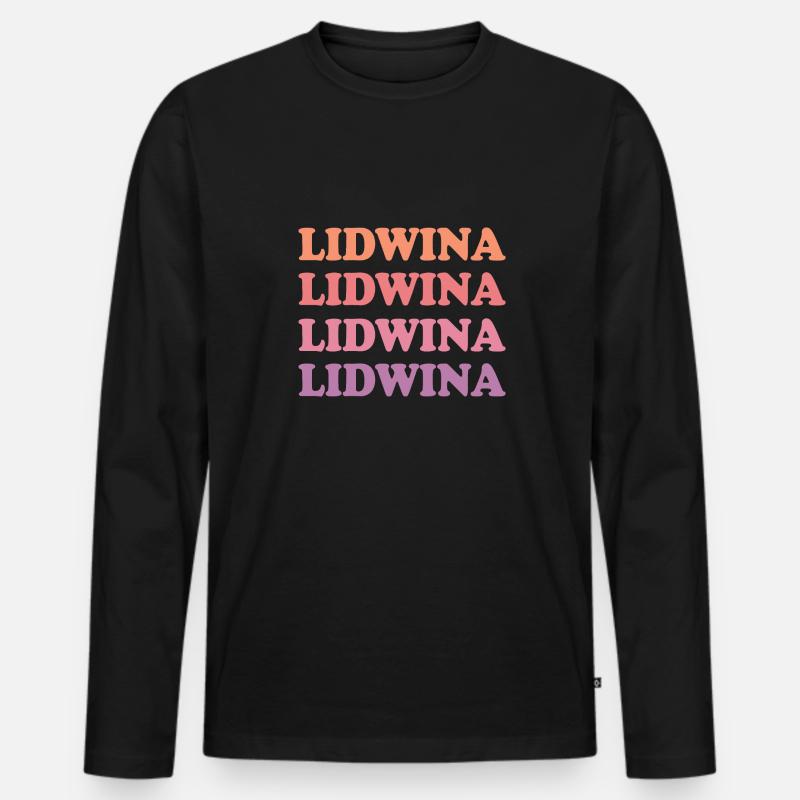 Lidwina - Männer Premium Bio Langarmshirt - Schwarz