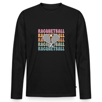Racquetball Player Racquetball - Men's Premium Organic Long Sleeve Shirt - black - Front - Nico (187cm)