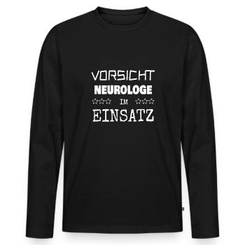 Berufung Neurologe - Männer Premium Bio Langarmshirt - Schwarz - Vorne - Nico (187cm)