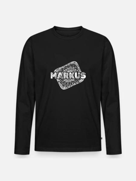 Gift for Markus - Men's Premium Organic Long Sleeve Shirt - black
