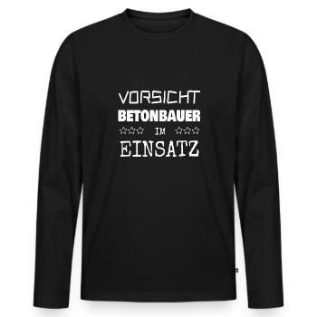Berufung Betonbauer - Männer Premium Bio Langarmshirt - Schwarz - Vorne - Nico (187cm)