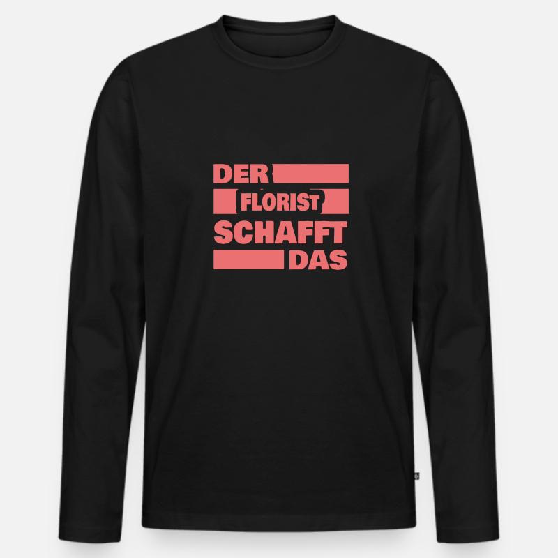 Florist als Arbeit - Männer Premium Bio Langarmshirt - Schwarz