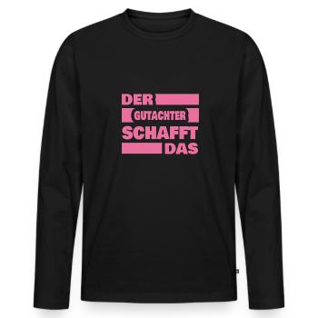 Évaluateur de travail - T-shirt manches longues Premium bio Homme - noir - Devant - Nico (187cm)