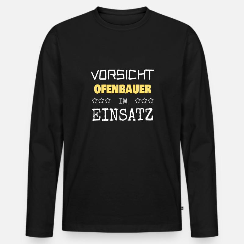 Ofenbauer als Berufung - Männer Premium Bio Langarmshirt - Schwarz