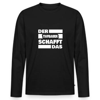 Civil engineering - Men's Premium Organic Long Sleeve Shirt - black - Front - Nico (187cm)