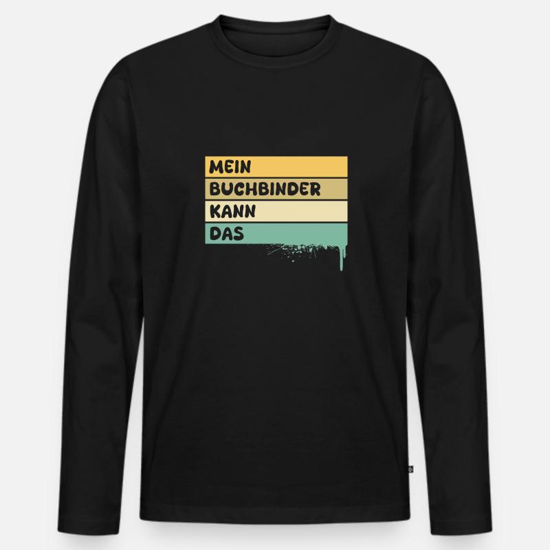 Buchbinder - Männer Premium Bio Langarmshirt - Schwarz