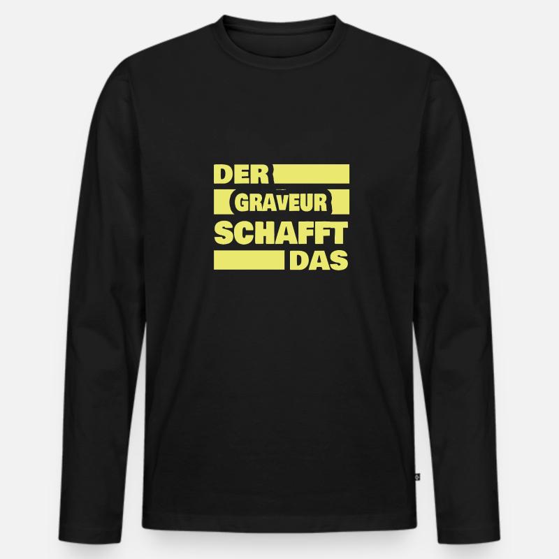 Graveur als Arbeit - Männer Premium Bio Langarmshirt - Schwarz