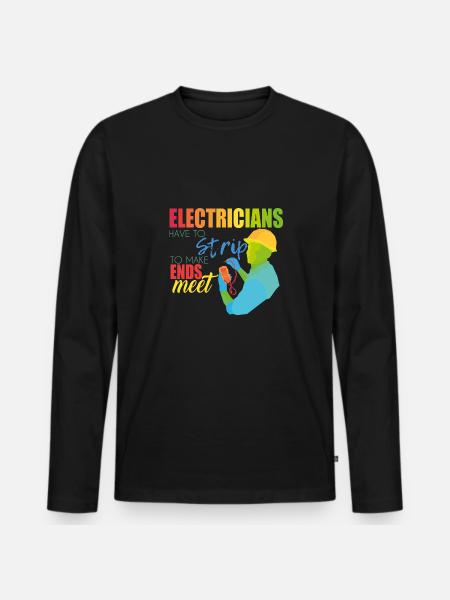 Electrician - Men's Premium Organic Long Sleeve Shirt - black