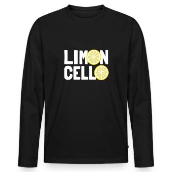 Limoncello, liqueur de citron, Limoncino, Italie - T-shirt manches longues Premium bio Homme - noir - Devant - Nico (187cm)
