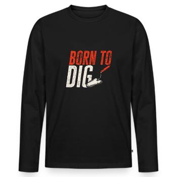 Archaeology Gift Archaeologist - Men's Premium Organic Long Sleeve Shirt - black - Front - Nico (187cm)