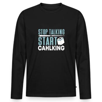 Billard billard billard - T-shirt manches longues Premium bio Homme - noir - Devant - Nico (187cm)