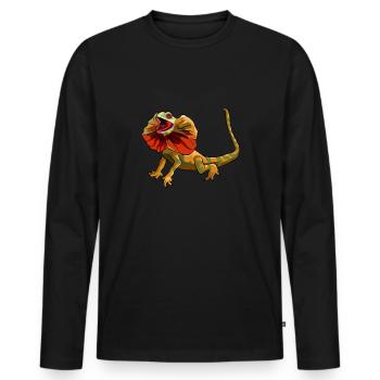 Kragenechse Frilled-neck lizard Reptil Herpetologe - Männer Premium Bio Langarmshirt - Schwarz - Vorne - Nico (187cm)