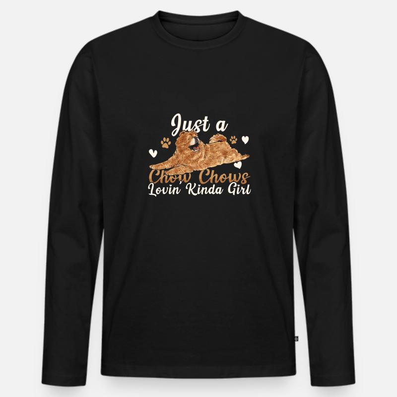 Chow Chow Hund - Männer Premium Bio Langarmshirt - Schwarz