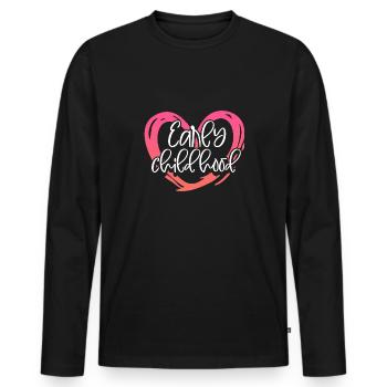 Early childhood - Men's Premium Organic Long Sleeve Shirt - black - Front - Nico (187cm)