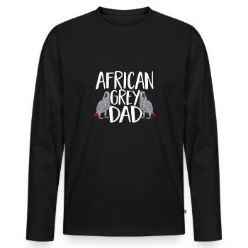 Graupapagei African Grey Parrot Papagei - Men's Premium Organic Long Sleeve Shirt - black - Front - Nico (187cm)