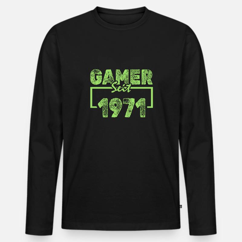 Freak 1971 - Männer Premium Bio Langarmshirt - Schwarz