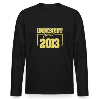 Funny 2013 - Men's Premium Organic Long Sleeve Shirt - black - Front - Nico (187cm)