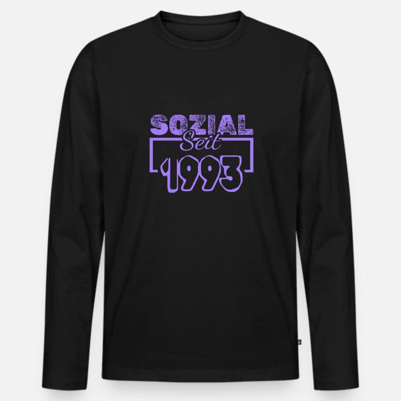 Sozialarbeiter 1993 - Männer Premium Bio Langarmshirt - Schwarz