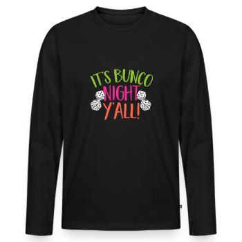 Bunco Dice Game - Men's Premium Organic Long Sleeve Shirt - black - Front - Nico (187cm)