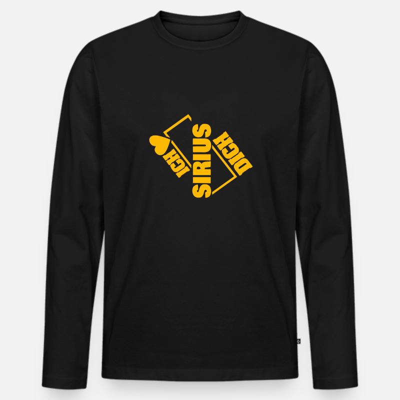 Sirius - Männer Premium Bio Langarmshirt - Schwarz