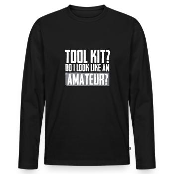 Duct Tape Panzertape Handwerker Klebeband - Männer Premium Bio Langarmshirt - Schwarz - Vorne - Nico (187cm)