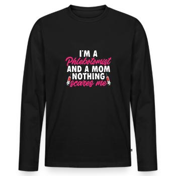 Phlebotomy Blood Draw Blood Nurse - Men's Premium Organic Long Sleeve Shirt - black - Front - Nico (187cm)