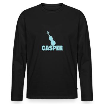 Bratsche Casper - Männer Premium Bio Langarmshirt - Schwarz - Vorne - Nico (187cm)