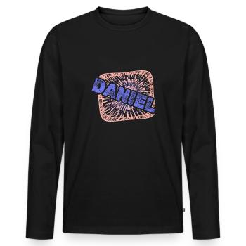 Daniel - T-shirt manches longues Premium bio Homme - noir - Devant - Nico (187cm)