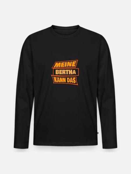 Bertha - Männer Premium Bio Langarmshirt - Schwarz