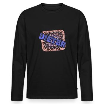 Colleague Dieter - Men's Premium Organic Long Sleeve Shirt - black - Front - Nico (187cm)