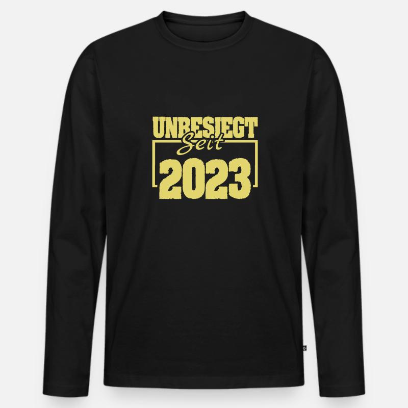 2023 - Männer Premium Bio Langarmshirt - Schwarz
