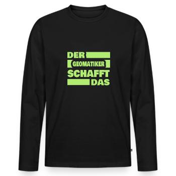 Geomatics engineers as work - Men's Premium Organic Long Sleeve Shirt - black - Front - Nico (187cm)