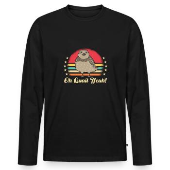 Quail Bird - Men's Premium Organic Long Sleeve Shirt - black - Front - Nico (187cm)