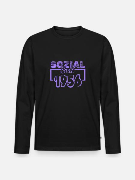 1956 - Men's Premium Organic Long Sleeve Shirt - black