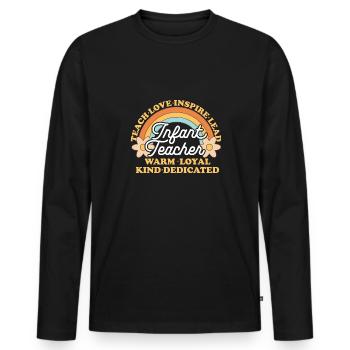 Kindergarten Teacher Daycare Center Educator - Men's Premium Organic Long Sleeve Shirt - black - Front - Nico (187cm)