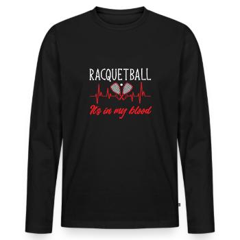 Racquetball Player Racquetball - Men's Premium Organic Long Sleeve Shirt - black - Front - Nico (187cm)