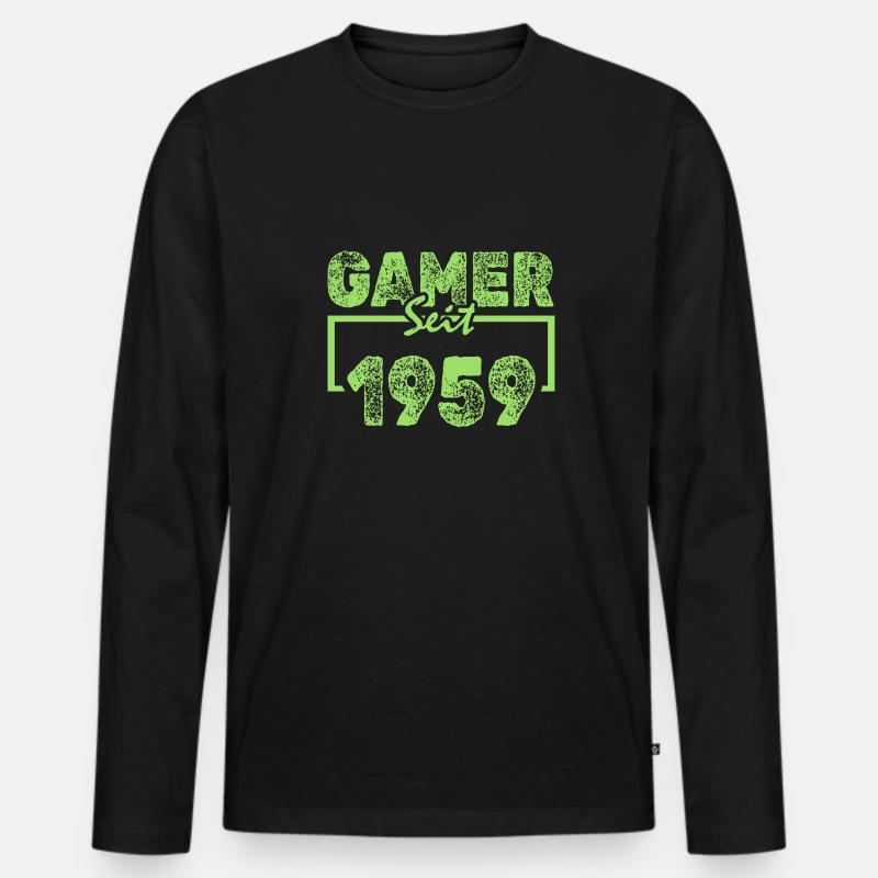 1959 - Männer Premium Bio Langarmshirt - Schwarz