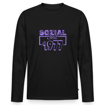 Social Worker 1977 - Men's Premium Organic Long Sleeve Shirt - black - Front - Nico (187cm)