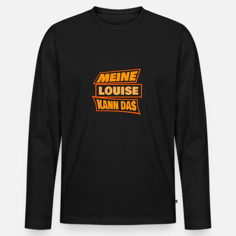 Louise Louise - Männer Premium Bio Langarmshirt - Schwarz