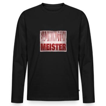 Style Badminton Champion as Badminton Player - Men's Premium Organic Long Sleeve Shirt - black - Front - Nico (187cm)