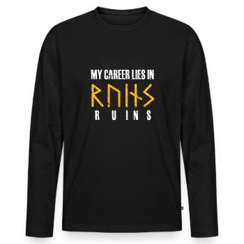 Ma carrière est en ruines Conception - T-shirt manches longues Premium bio Homme - noir - Devant - Nico (187cm)