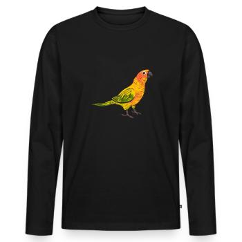 Molina Perruche Perroquet Oiseau Perruche Soleil - T-shirt manches longues Premium bio Homme - noir - Devant - Nico (187cm)
