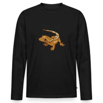 Kronengecko Eidechse Reptil Herpetologe - Männer Premium Bio Langarmshirt - Schwarz - Vorne - Nico (187cm)