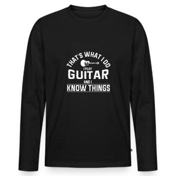 Gitarre Musik Gitarisst Gitarren Spruch - Männer Premium Bio Langarmshirt - Schwarz - Vorne - Nico (187cm)