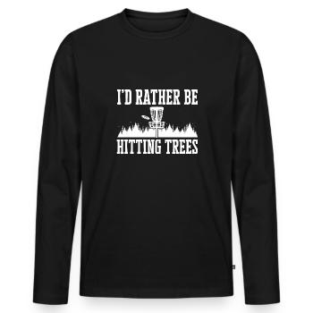 Discgolf Disc Golf Frisbee - Men's Premium Organic Long Sleeve Shirt - black - Front - Nico (187cm)