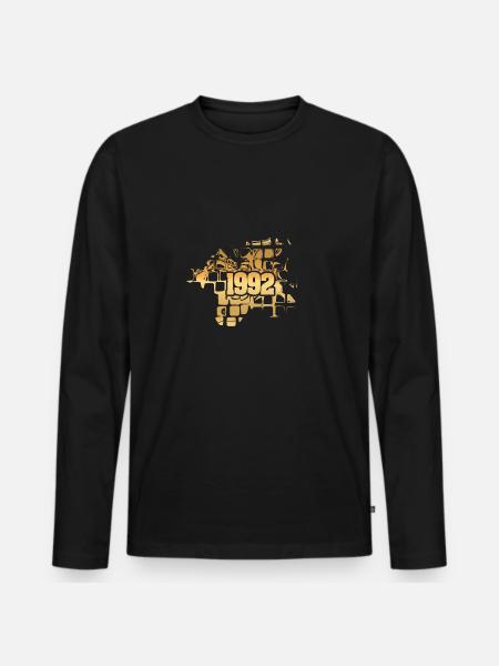 Grand-père 1992 - T-shirt manches longues Premium bio Homme - noir