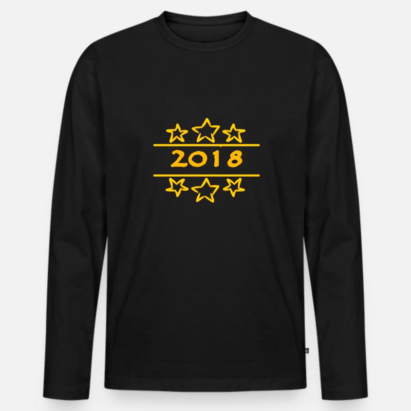 Witzig 2018 - Männer Premium Bio Langarmshirt - Schwarz
