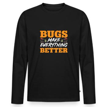 Collectionneur d’insectes Insectes, Amateur de coléoptères, Entomologiste - T-shirt manches longues Premium bio Homme - noir - Devant - Nico (187cm)