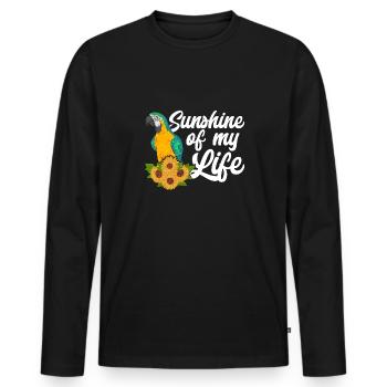 Yellow-breasted Macaw Parrot Blue And Yellow Macaw - Men's Premium Organic Long Sleeve Shirt - black - Front - Nico (187cm)