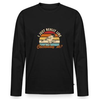 Observation des oiseaux mésanges - T-shirt manches longues Premium bio Homme - noir - Devant - Nico (187cm)